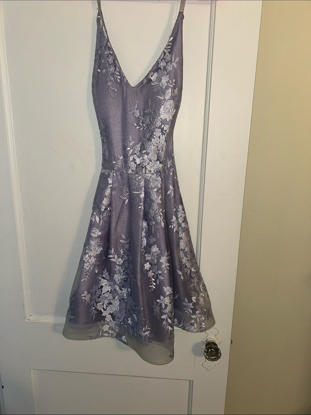 BCX Lavender Floral Fit-and-Flare Mini Dress